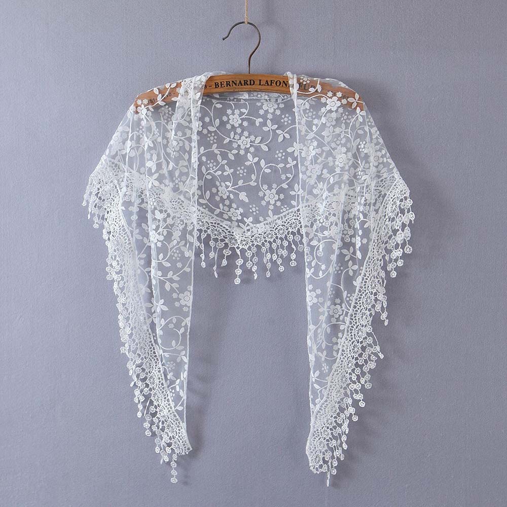 Korean Lace Vintage Triangular Scarf Solid Color Headscarf Trend Elegant Headwear for Women Girl Y2K Jewelry 2024 INS Bandana