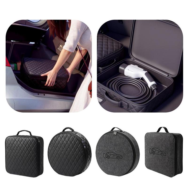 New Energy Vehicle Charging Gun Storage Bag Portable EV Charger Cable Bag Waterproof Auto EV Charging Jumper Storage Bag