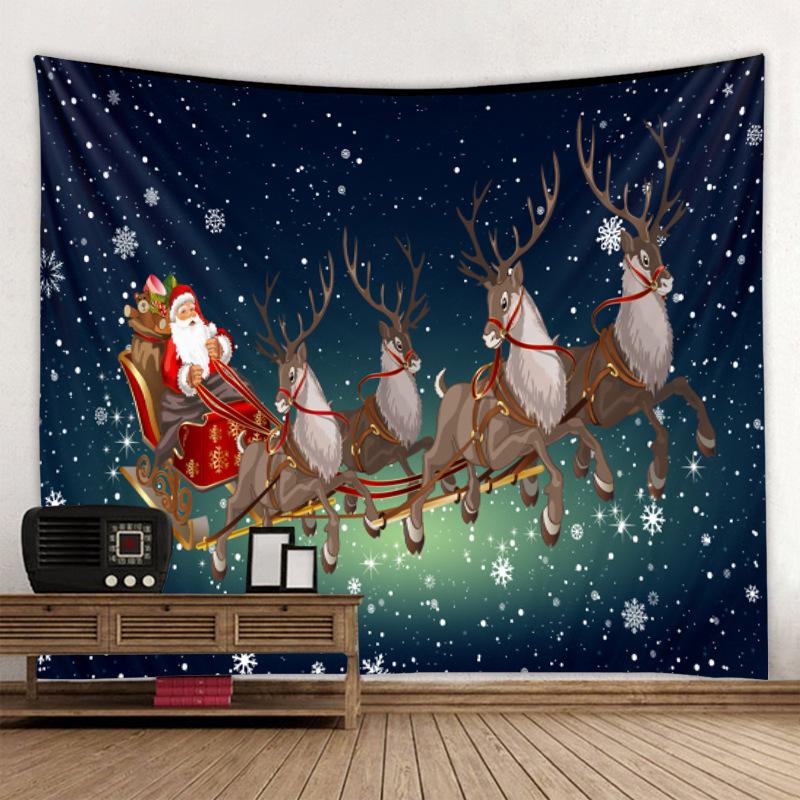 Grenzüberschreitende Weihnachtsfeiertags-Dekorationsszene zum Aufhängen, Stoff-Wandverkleidung, Schlafzimmer-Wandteppich