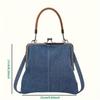 Handcrafted Women's Foldable Denim Crossbody Bag With Twist Lock Closure, Removable Strap, And Tassel Detail - Chic Solid Color Shoulder Bag