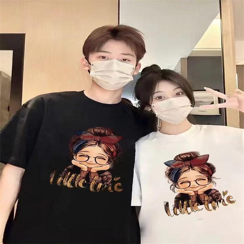 

Унисекс Хлопковая Футболка с Принтом Букв - Универсальная, Омолаживающая Футболка с Коротким Рукавом для Мужчин и Женщин L