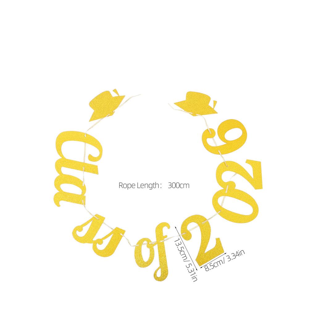 2026 Graduation Banner Party Supplies Glitter Grad Garland 300Cm Class of 2026 Sign Vibrant Cap Theme Easy Hang Photo Booth
