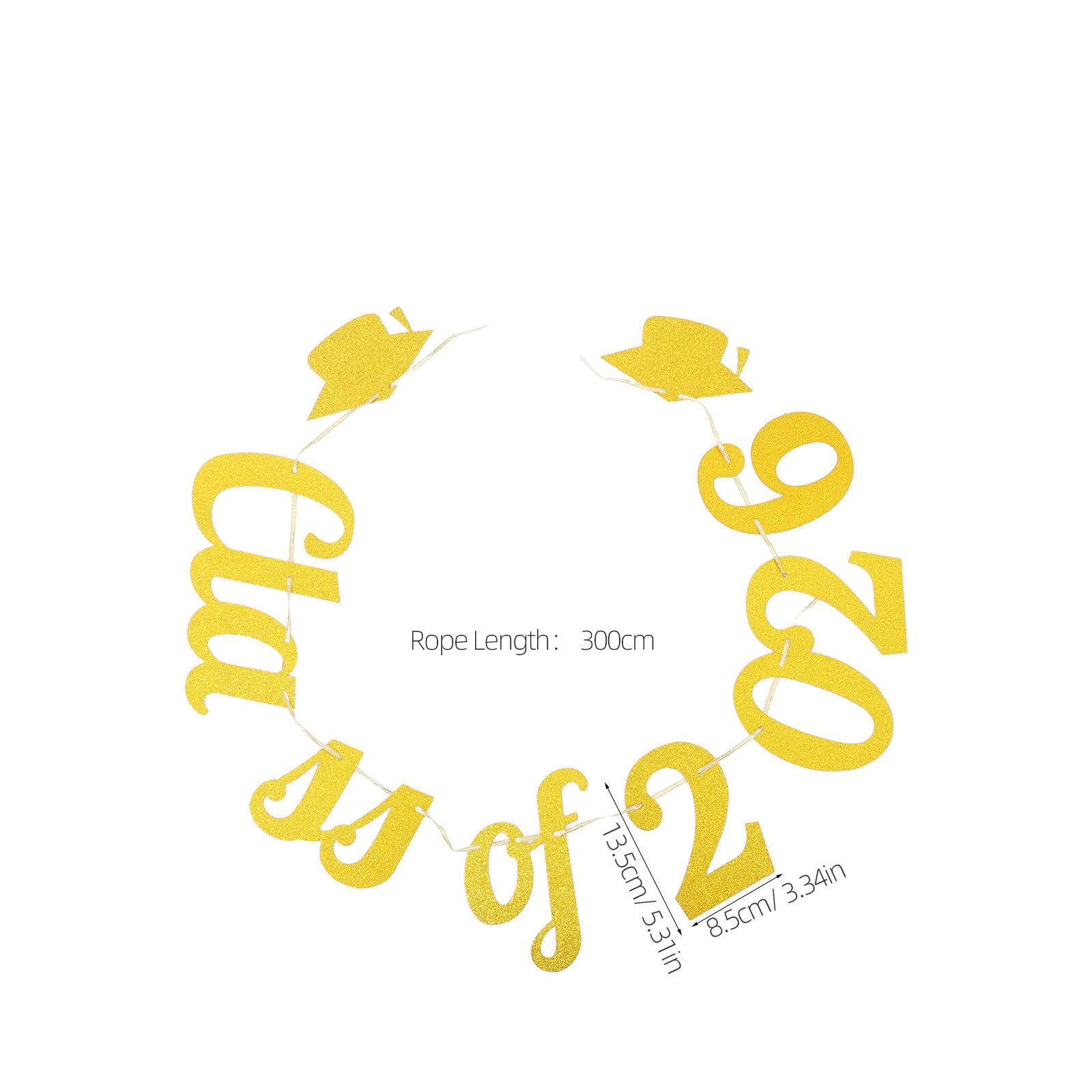 

Graduation Banner Glitter Grad Garland 2026 Class of 2026 Party Decoration School Home Car 300Cm Graduation Banner Party Decor золотистый