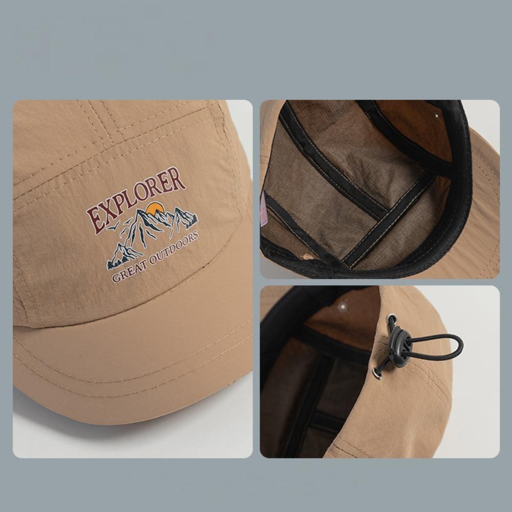 Quick-Dry Mesh Embroidered Cap Vintage Short Brim Design Unisex Perfect for Running Camping Streetwear Outdoor Fashion