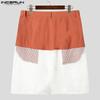 INCERUN Men Zip-up Waist Mesh Sheer Patchwork Hollow Pants Shorts Home Wear