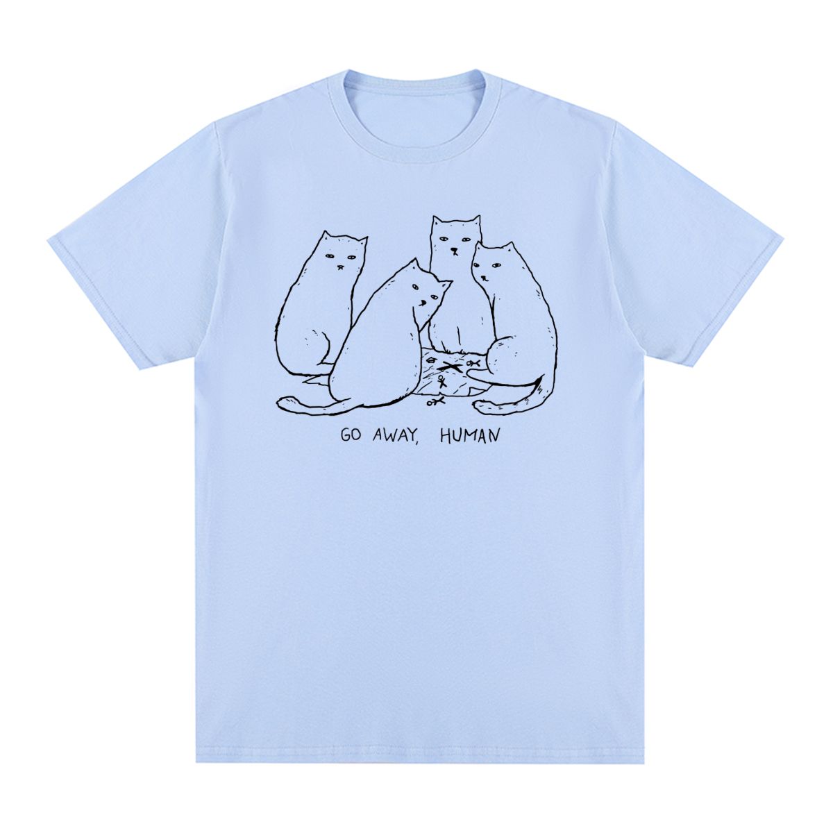 

Cat Go Away Humen Vintage T-shirt Summer Creativity Comfortable Cool Cotton Men T shirt New Tee Tshirt Womens Tops 4XL