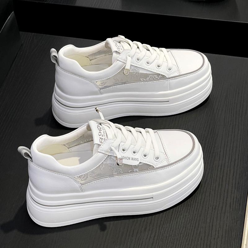 

Leather little white shoes women s summer mesh single shoes muffin platform sports shoes small casual shoes tide 34