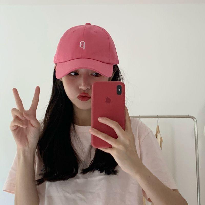 Adjustable Pink Trendy Baseball Cap With Sunshade And Breathable Material Cotton