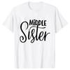 Kurzarm Mode Damen T-Shirt Große Mittlere Schwester Passende T-Shirts Damen Lässiges Oberteil T-Shirts Cartoon Grafik T-Shirts