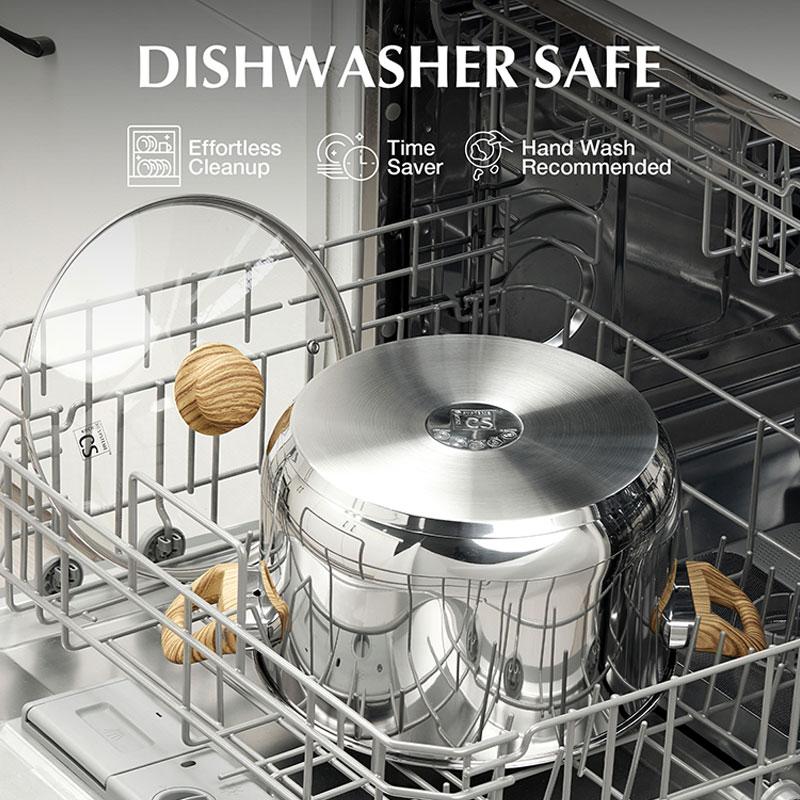 4/6 Quart Stainless Steel Soup Pot with Lid Non Stick Stock Pot Stews Pasta Soup Spaghetti Cooking Pot Suitable for All Stoves