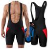 R0141_Czerwony - Spodenki rowerowe z szelekami Czarne+Czerwone -
