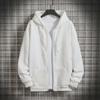 Cardigan Masculino Moderno com Capuz e Zíper - Moletom Casual de Cor Sólida para Outono e Inverno