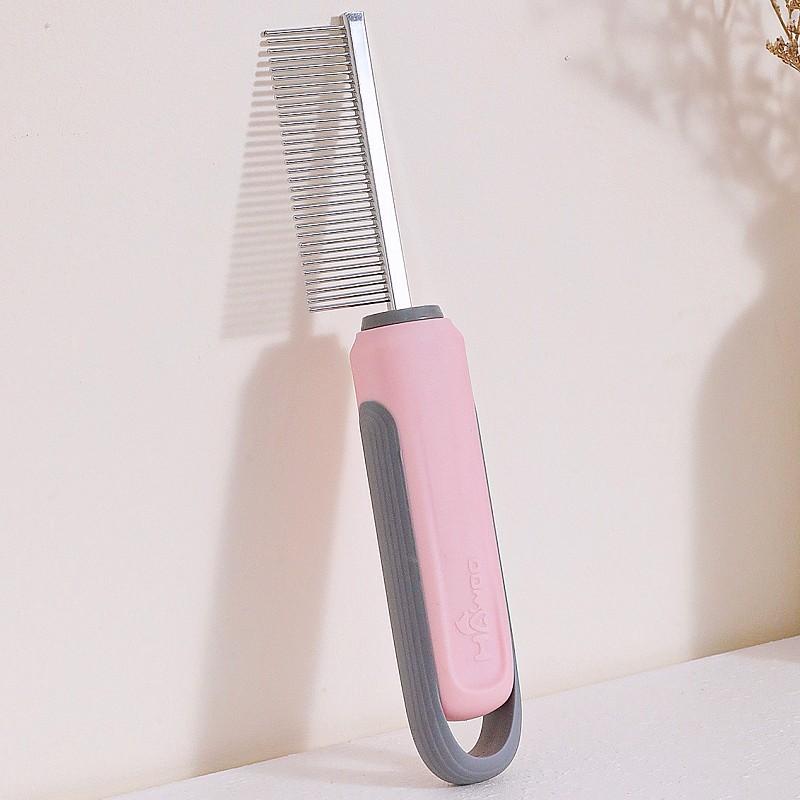 Dog Comb Double-sided Dogs Brush Self-cleaning Cat Brush Pet Hair Remover Stainless Steel Combs for Dog Grooming Massage Brushes