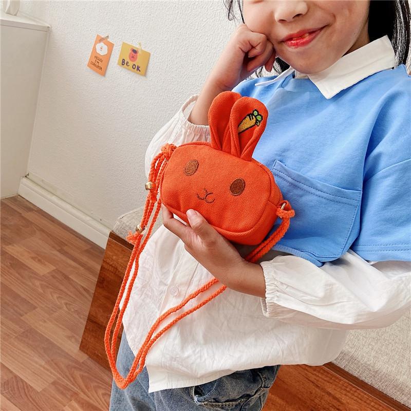 Adorable Mini Canvas Bunny Shoulder Bag For Kids Cute Cartoon Animal Crossbody