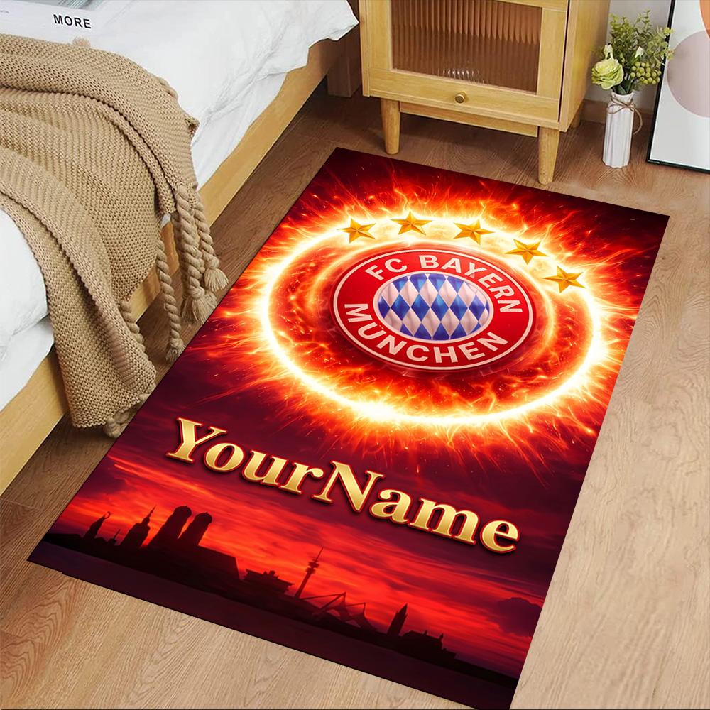 Bayern Munich Customize Text Area Rug Design for Kitchen Dormitory Bedrooms Outdoor Anti-slip Rug Decorate Offices