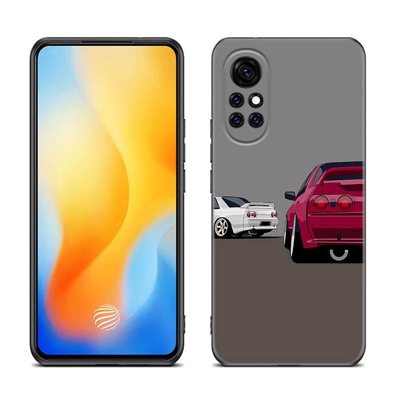 

Чорний чохол для телефону з мультяшним автомобільним заднім ліхтарем для Huawei Nova 8 9 10 SE 11 Ultra 12 Pro 7i 8i 11i 11E Y70 Plus Y60 Y61 Y71 Y90 Y91 Huawei Nova Y90