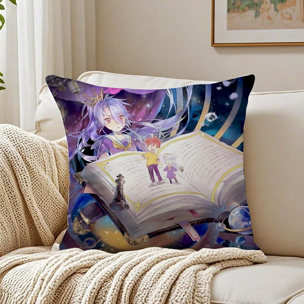 Anime BeautifulNo Game No LifeCartoon Cushion Cover Pillowcase Antidustmite living Room Sofa Decor Cushion Room