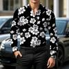 Camisa Floral Estampada para Hombre 2026 con Colores Contrastantes, Camisa de Manga Larga Ajustada, Top Versátil para Negocios y Ocasiones Casuales
