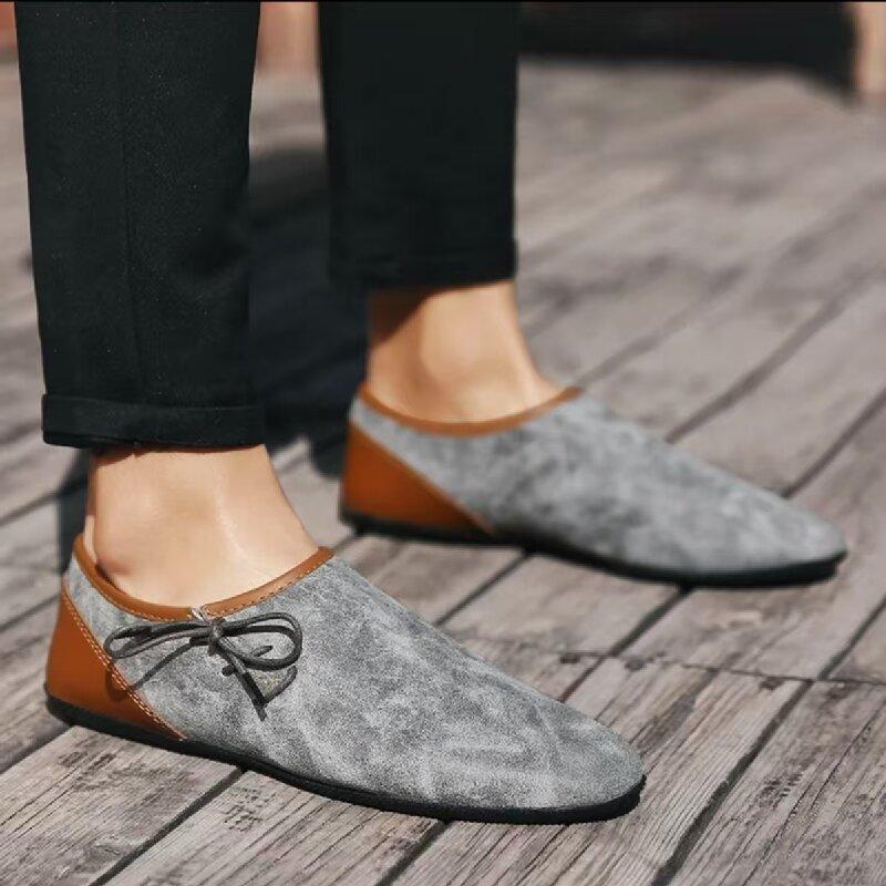 

Fashion Classic Men Fashionable Casual Loafers Men Lace-up Lightweight Comfortable Travel Business Leather Shoes Sizes 38-44 Men Shoes 44 серый