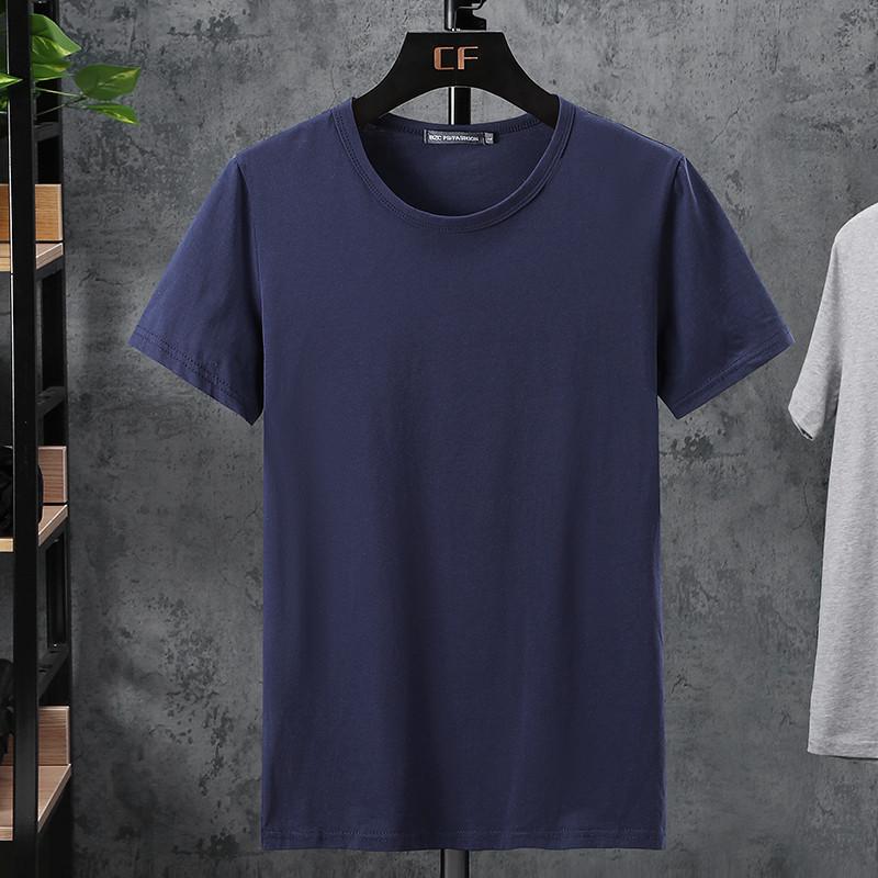 Men's Plus Size Casual Solid Color Short Sleeve Cotton T-Shirt for Team Building