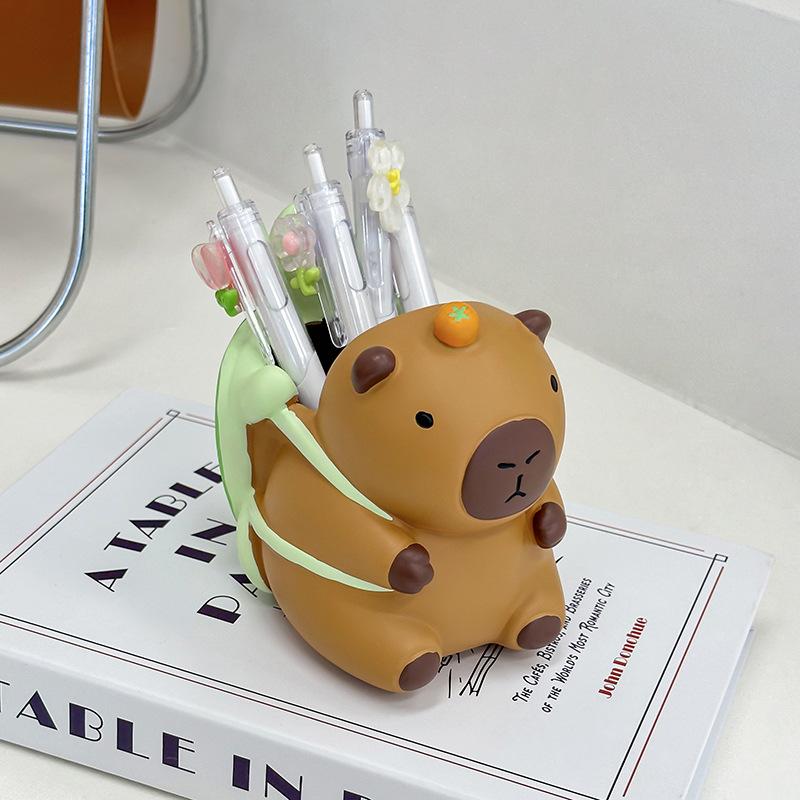 Kapibara Kalemlik Karikatür Taşınabilir Makyaj Fırçası Tutucu Çok Fonksiyonlu Büyük Kapasiteli Kalem Düzenleyici Öğrenci Kırtasiye