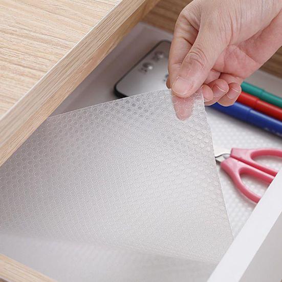 1 Roll 45/55x150CM Drawer Shelf Liner Waterproof Oil-Proof EVA Non-adhesive Non-slip Kitchen Cabinet Closet Cupboard Liner Mat