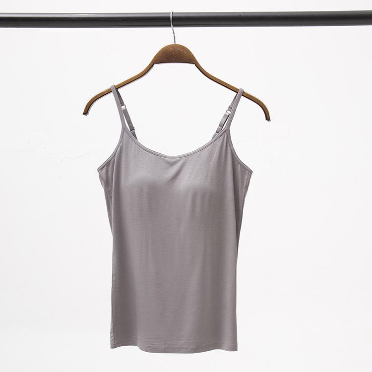 

Small sling vest inside, women s five-finger cup integrated with chest pad, slim fit, big U beautiful back, high elastic backless in spring and summer XXXL темно-сірий