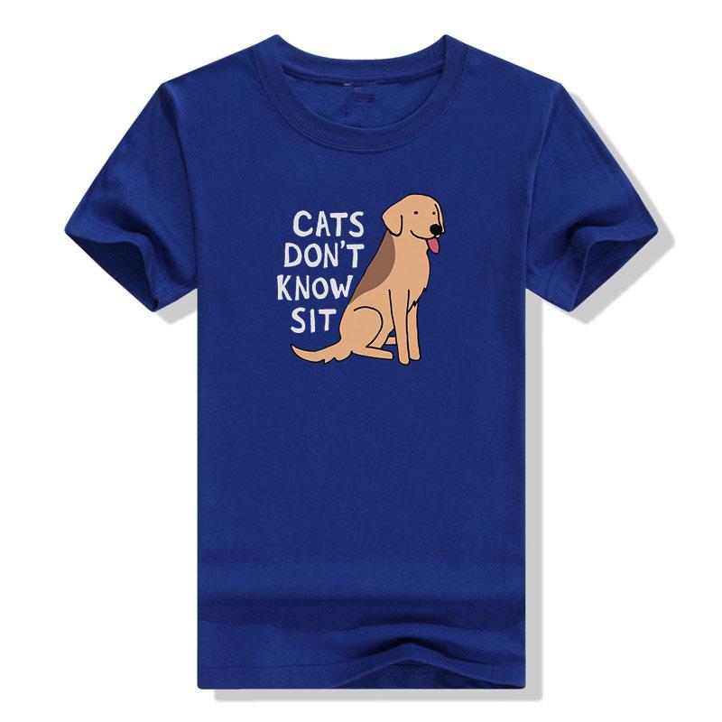 Cats Dont Know Sit Funny Dog Lover Shirt Women T Shirts Womens Clothing Animal Dogs Graphic Tee Tops Summer Fashion Novelty