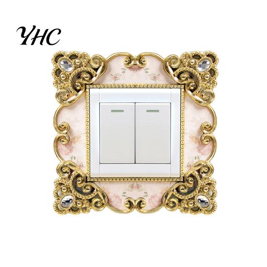 Outlet Sticker Switch European Style Punch Free Plastic Socket Decal Wall-mounted Cover Wall for Home