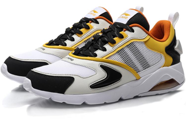 Li Ning Mesh Classic Cushioning Slip Resistant Low Top Casual Shoes Men's Black White AGCP219-2