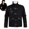 Veste en Cuir Punk Heavy Metal V8 Hommage à Michael Jackson pour Imitateur Cosplay Halloween Homme Michael Jackson