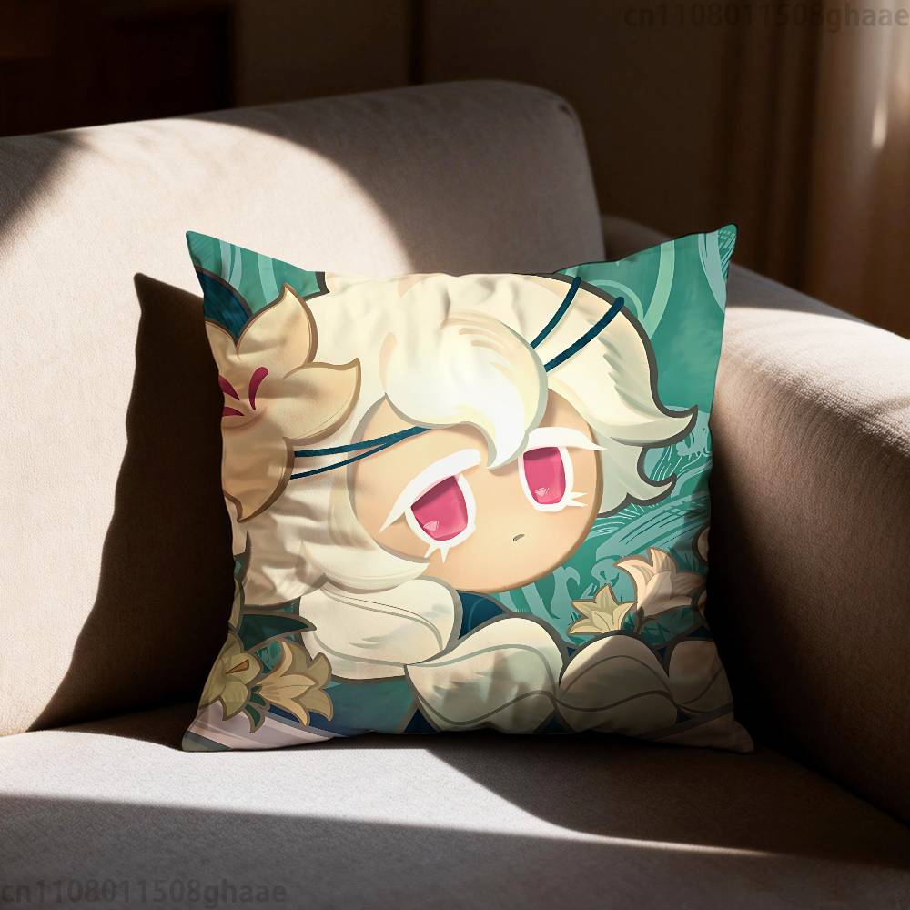 Run Kingdom White lily CCookie Pillow Case Antidustmite Pillowcase Invisible zipper silky short plush Sofa cushion cover