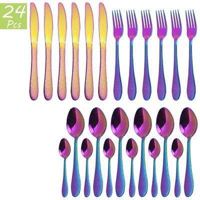 24 Teile/satz Besteck Set Edelstahl Geschirr Besteck Set Messer Gabeln Kaffee Löffel Abendessen Geschirr Set Küche Besteck Set