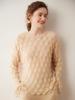 Fairy Style Cashmere Knit Sweater: Women's Gentle Feather Design, Hollow Inner Layer, Solid Color Outerwear
