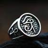 Vintage Stainless Steel Eyes Men's Ring Cross Anka Devil's Eye Horseshoe Titanium Domineering Rings Accessory