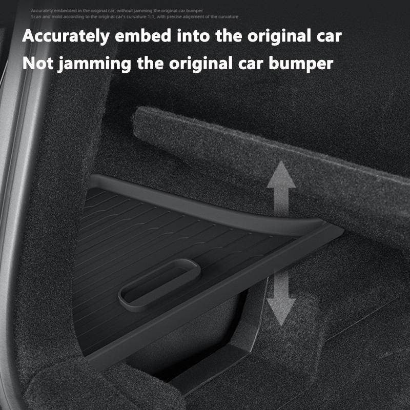 Trunk Side Storage Box For Tesla Model Y Juniper TPE Rear Trunk Storage Bins Side Box Organiser With Lip Cover Car Accessories