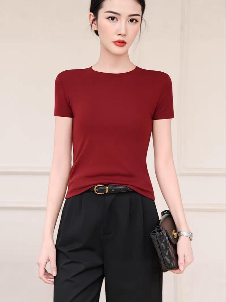 Women's Spring/Summer 2026 Breathable Round Neck Short Sleeve Base Layer Tee