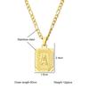 Initial Letter Pendant Necklace Stainless Steel Golden Cuban Chain A-Z Alphabet Name Jewelry For Men Women Gift