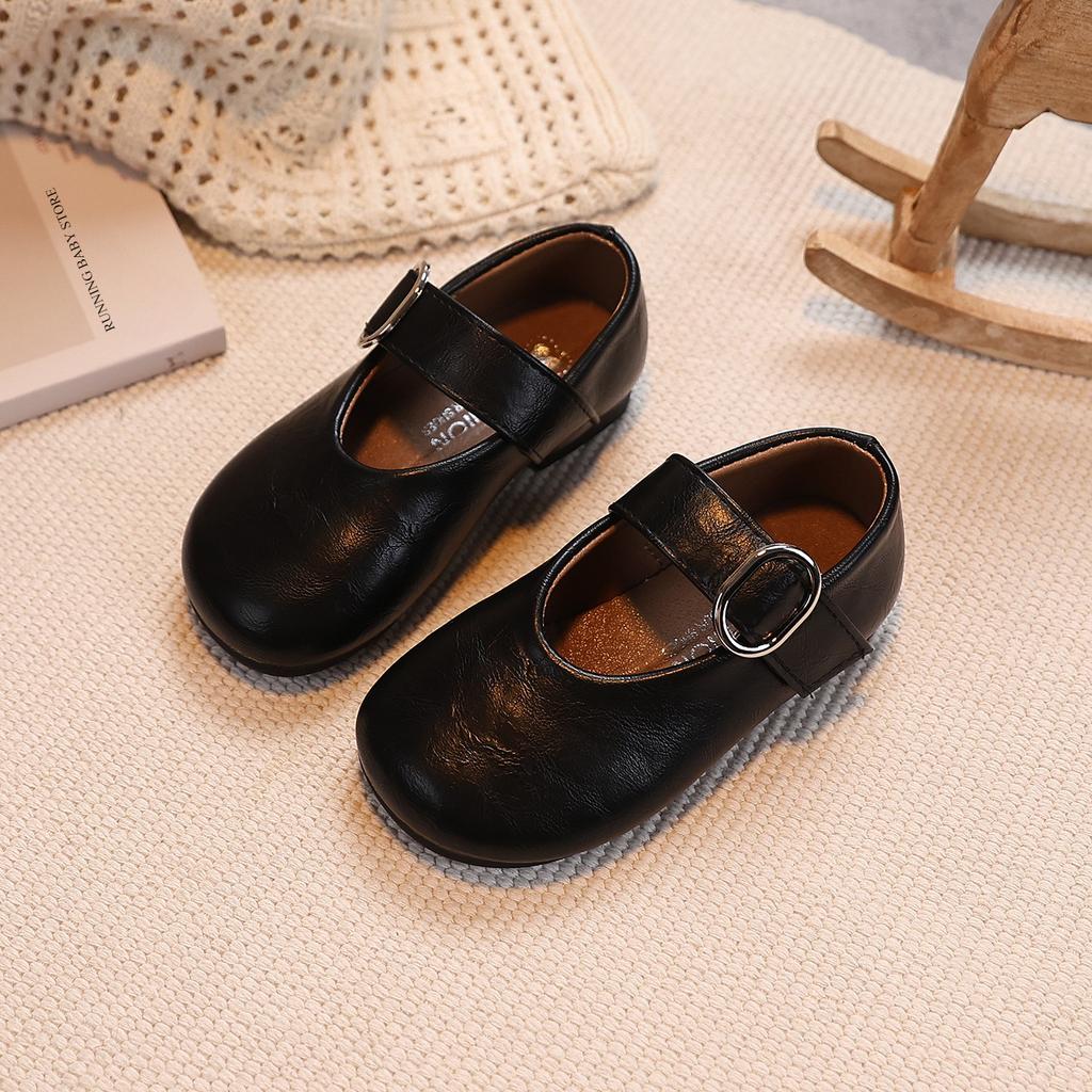 Princess Shoes Ballet Flats Fashion Retro Noteworthy Girls Shoes for Kids All Match Pretty Silhouette mary janes Shoes I10239