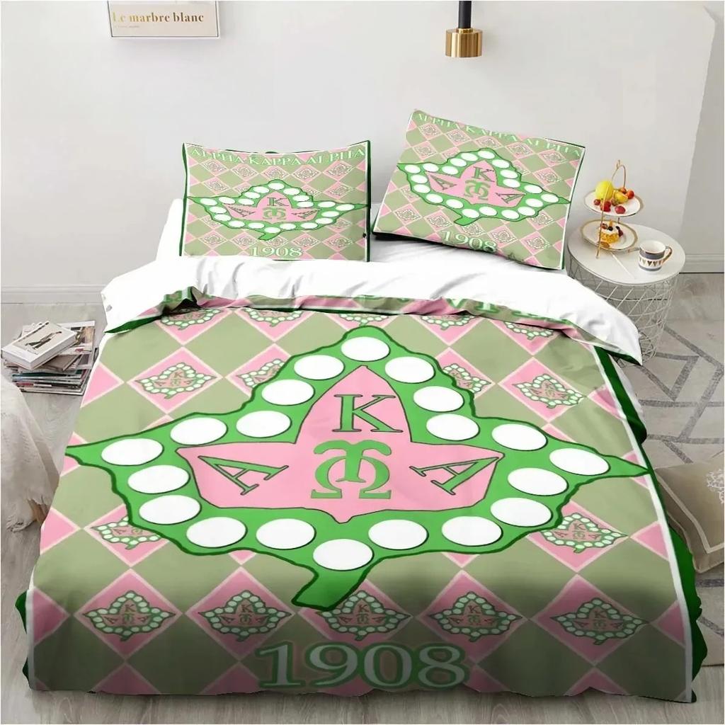 3D Print Alpha Sorority Kappa Alpha AKA Bedding Set Single Twin Full Queen King Size Bed Set Aldult Kid Bedroom