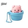 Adults Sensory Toy Potted Pig Clicker with Bead Chain Clicky Button Fidget Portable Stress Reliever for Relief Finger Backpacks School Bags Decor