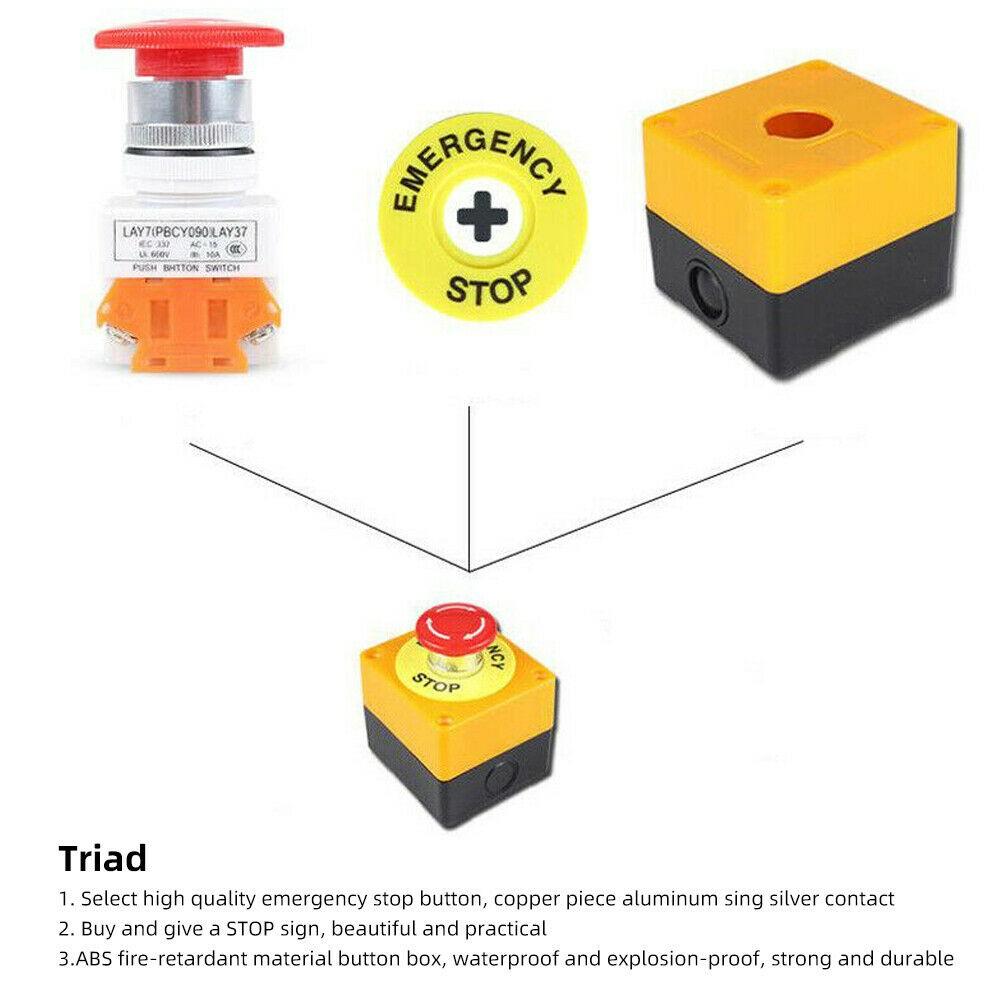 2021 New Tool Button Switch Box Control DPST Emergency Stop Push