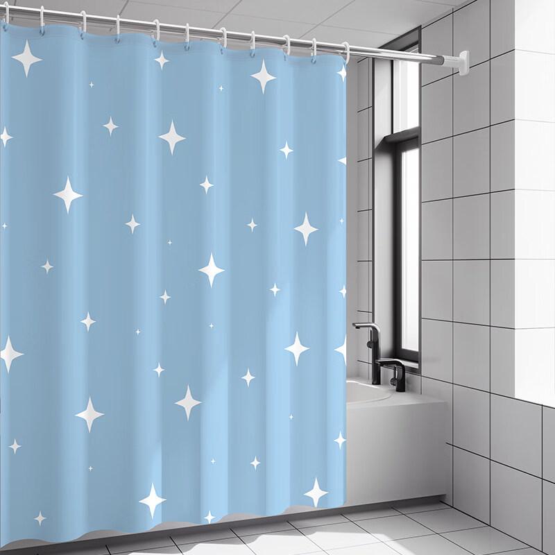 LIEI Waterproof PEVA Shower Curtain