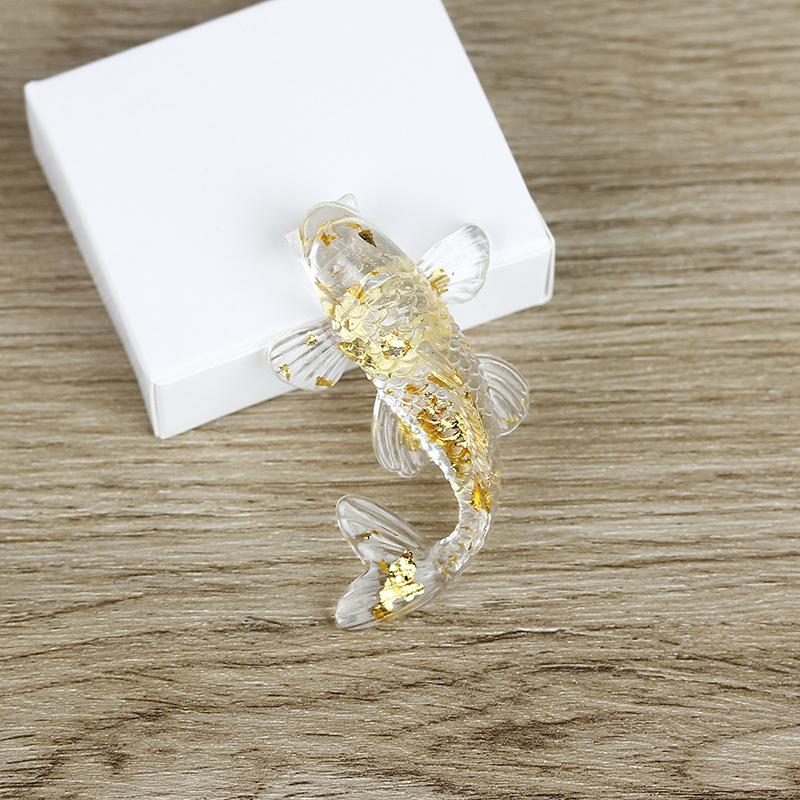 Fish Statue Natural Stone Healing Crystal Carved Animal Figurine Room Decor Reiki Mineral Gemstone Aquarium Decoration Gift