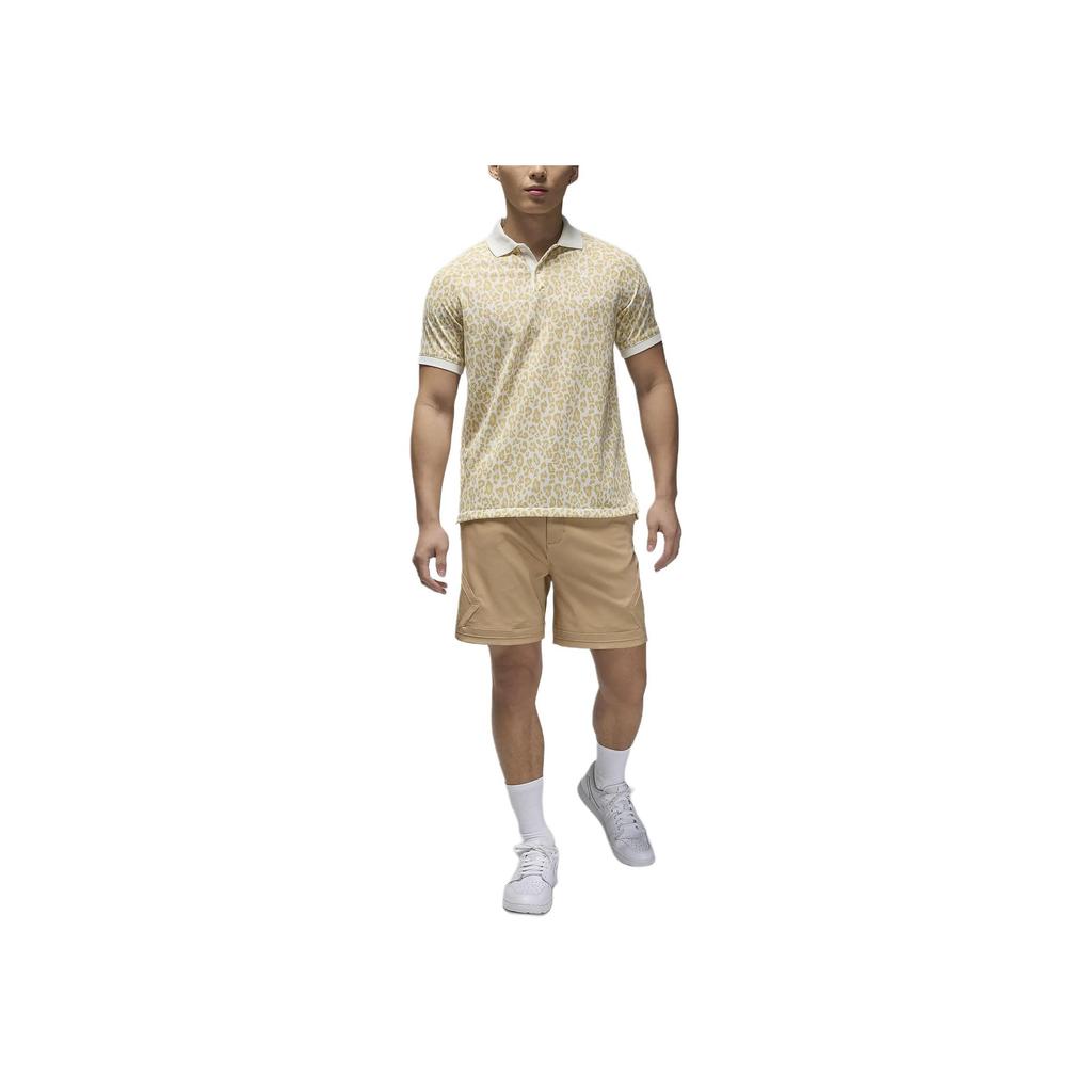 Jordan Sport All-Over Print Casual Polo Shirt Men Tops Light-Yellow FN5853-133