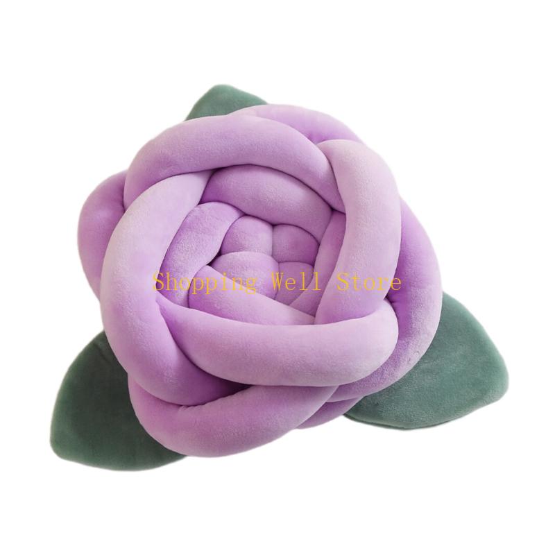 KX4B Stylish Florals Knot Cushion Textured Fabric Sofa Bedroom Decoration