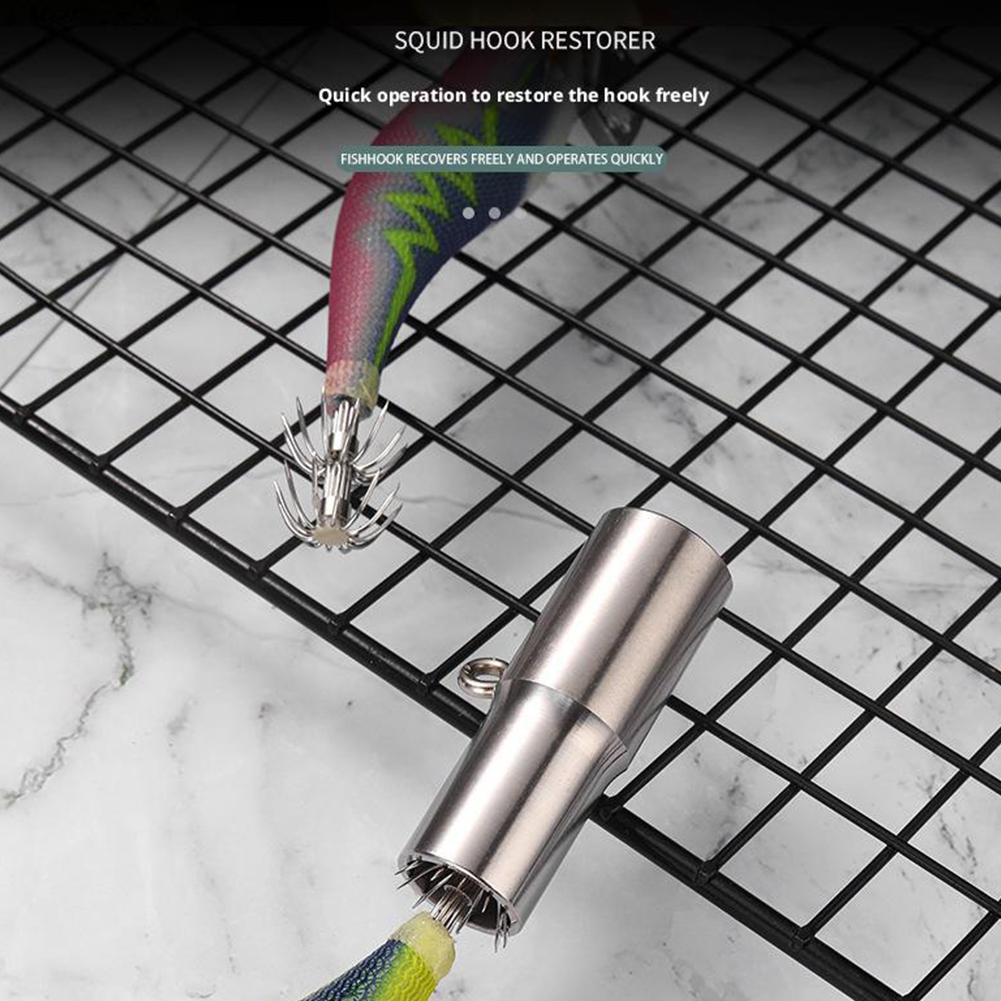 Squid Hook Corrector Tool Stainless Steel Squid Hook Repair Hook Straightening Tool Portable Fishing Squid Bait Hook Accessories