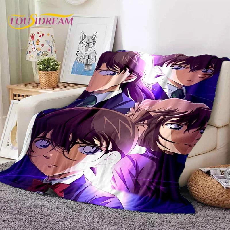 Anime Detektiv Conan Cartoon Weiche Flanelldecke für Betten Schlafzimmer Sofa Picknick, Überwurfdecke zum Zudecken Outdoor Freizeit Nickerchen Geschenk