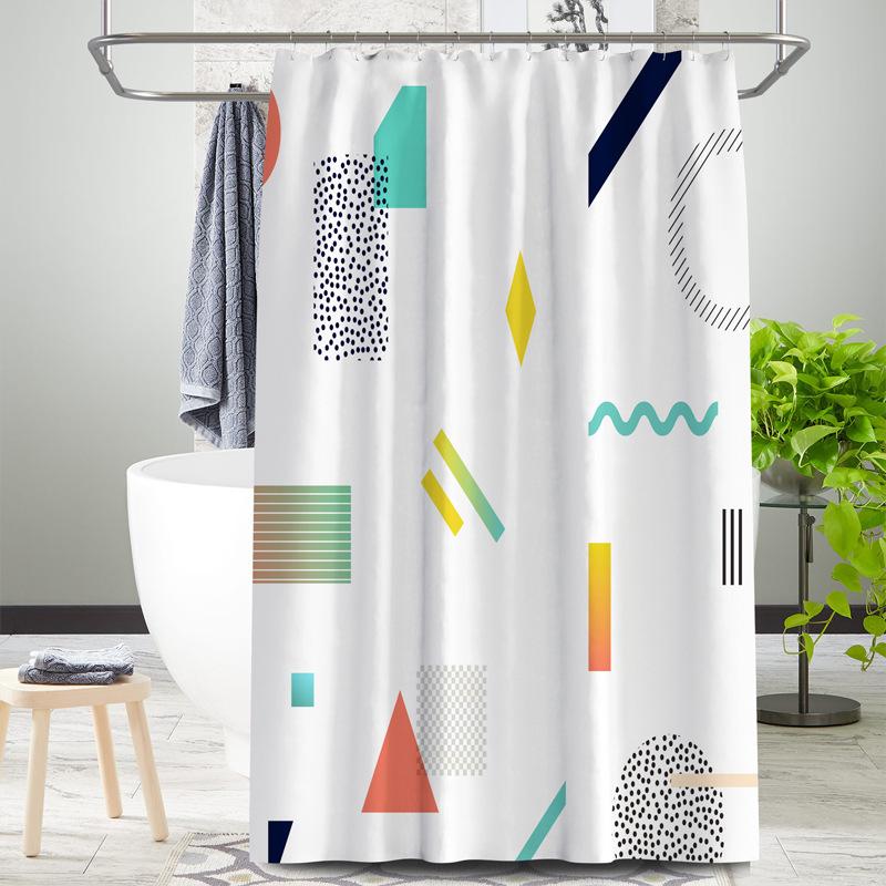 Badezimmer verdickter wasserdichter Vorhang, schimmelfester Duschvorhang, Duschtrennwand-Vorhang, Duschvorhang, Badezimmer-Vorhang, kostenlose Perforation