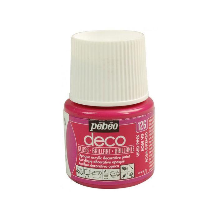 Peinture acrylique - PEBEO - Déco - Brillant - 45 ml - Rose Vif
